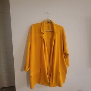 Shein Lightweight Mustard Goldish Blazer For Women